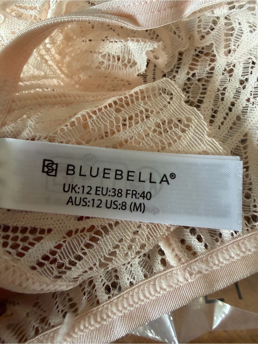 Bluebella Peyton Lace Thong Pearl Pink - Picture 8 of 9